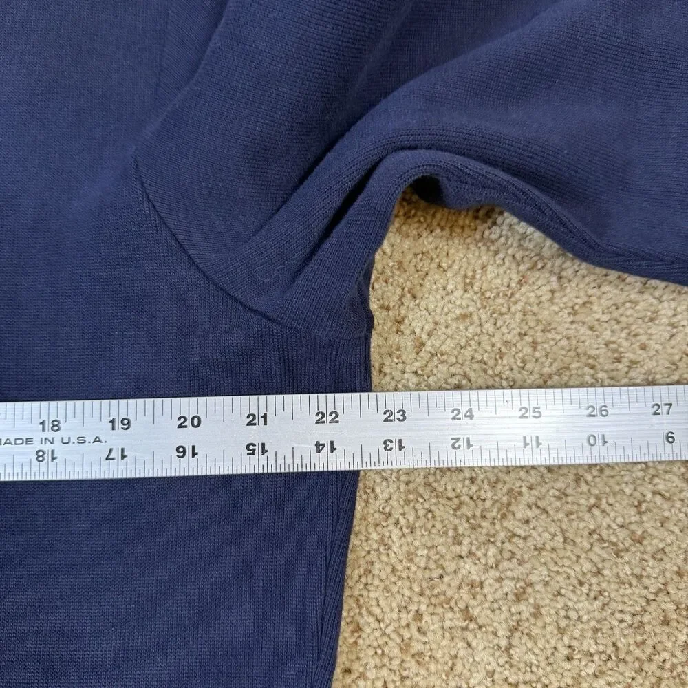 Vtg Polo Ralph Lauren Navy Shawl Neck Sweater Large Faux Suede Elbow Patch Pony